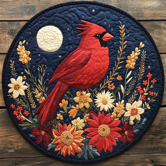 Cardinal Spring Is Calling WU2203025CL Quilted Round Mat