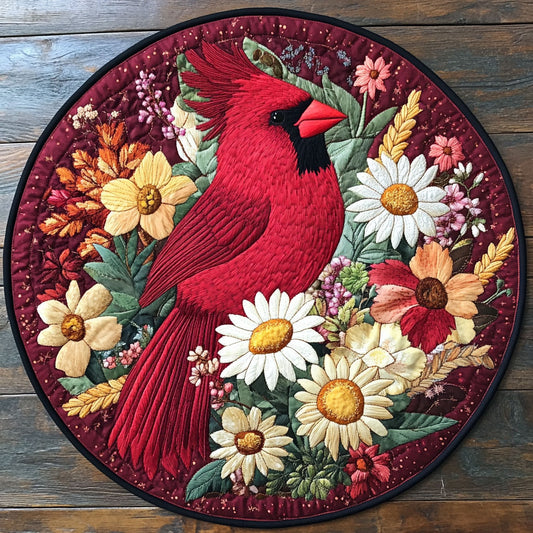 Cardinal Spring Is Calling WU2203027CL Quilted Round Mat