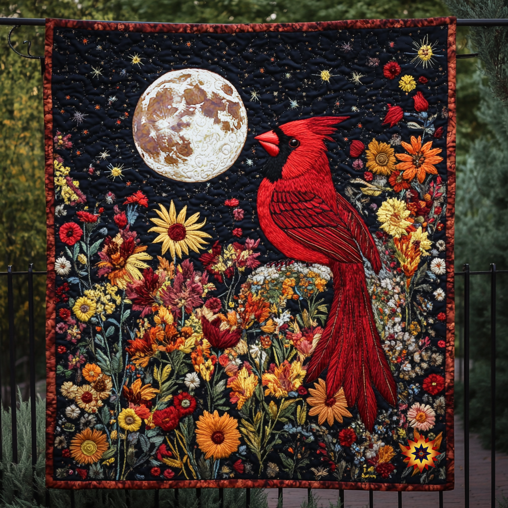 Cardinal Under The Moonlight WU1112028CL Quilt