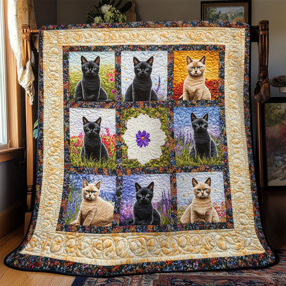 Cat Flower YR0402016CL Quilt
