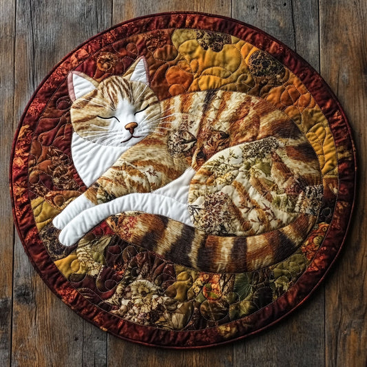 Cat Patchwork WU2503072CL Quilted Round Mat