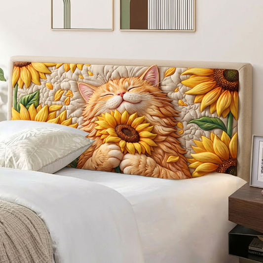 Cat Sunflower WJ2412009CL Quilted Headboard Slipcover