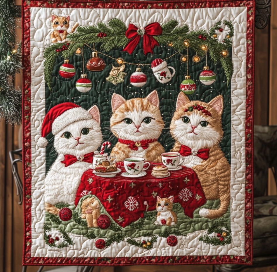 Cat Tea Break WU0401146CL Quilt