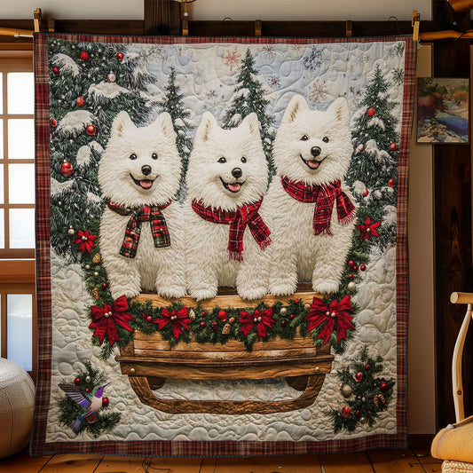 Samoyed Sleigh Ride WN2811075CL Quilt