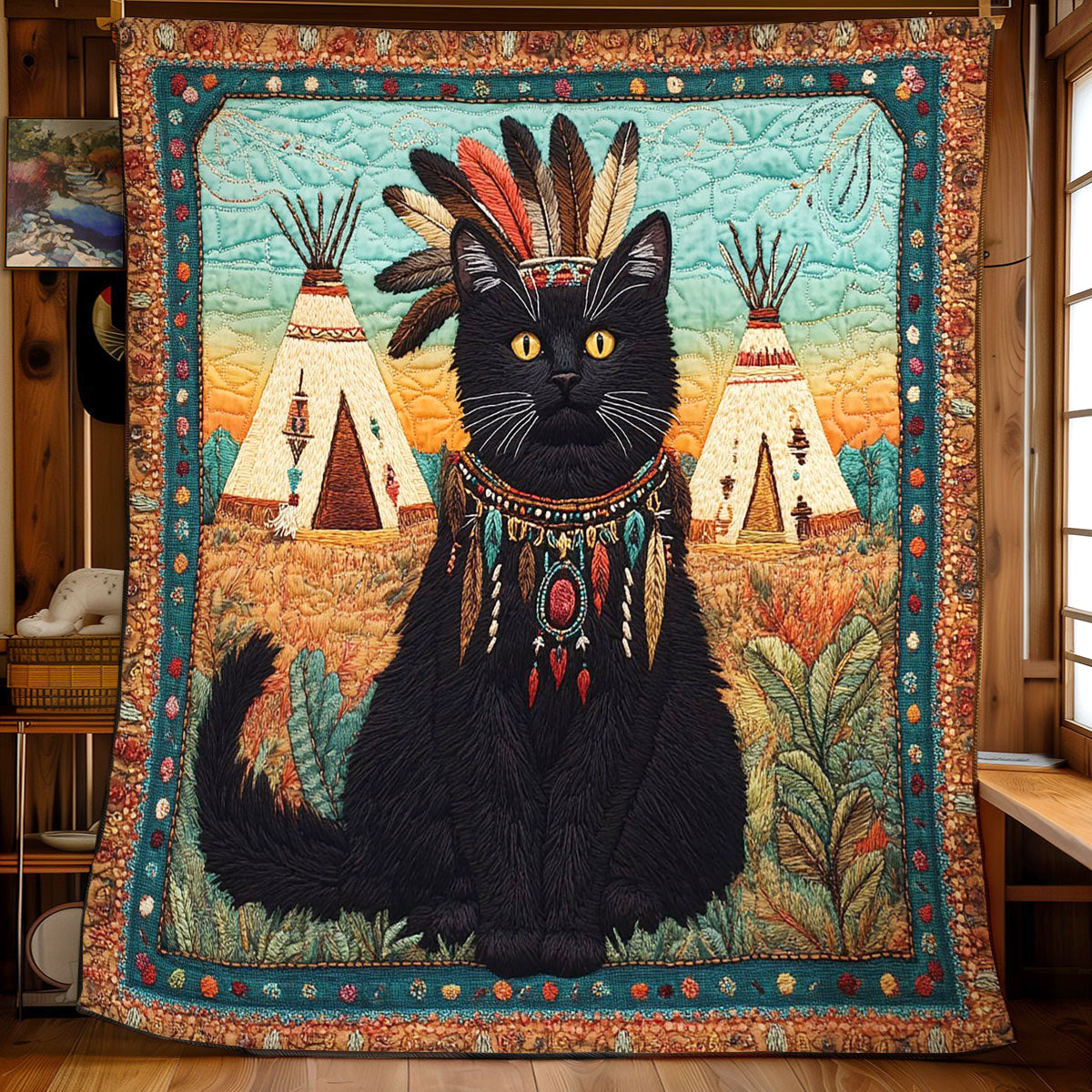 Native Black Cat CW1201044CL Quilt