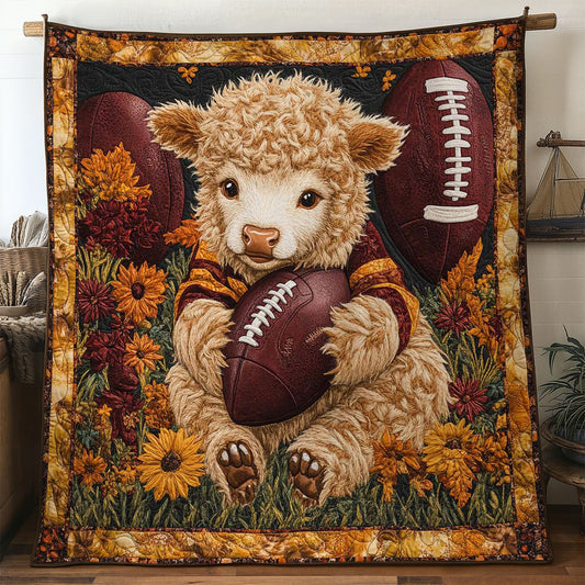 Highland Cow Football WN2104026CL Quilt