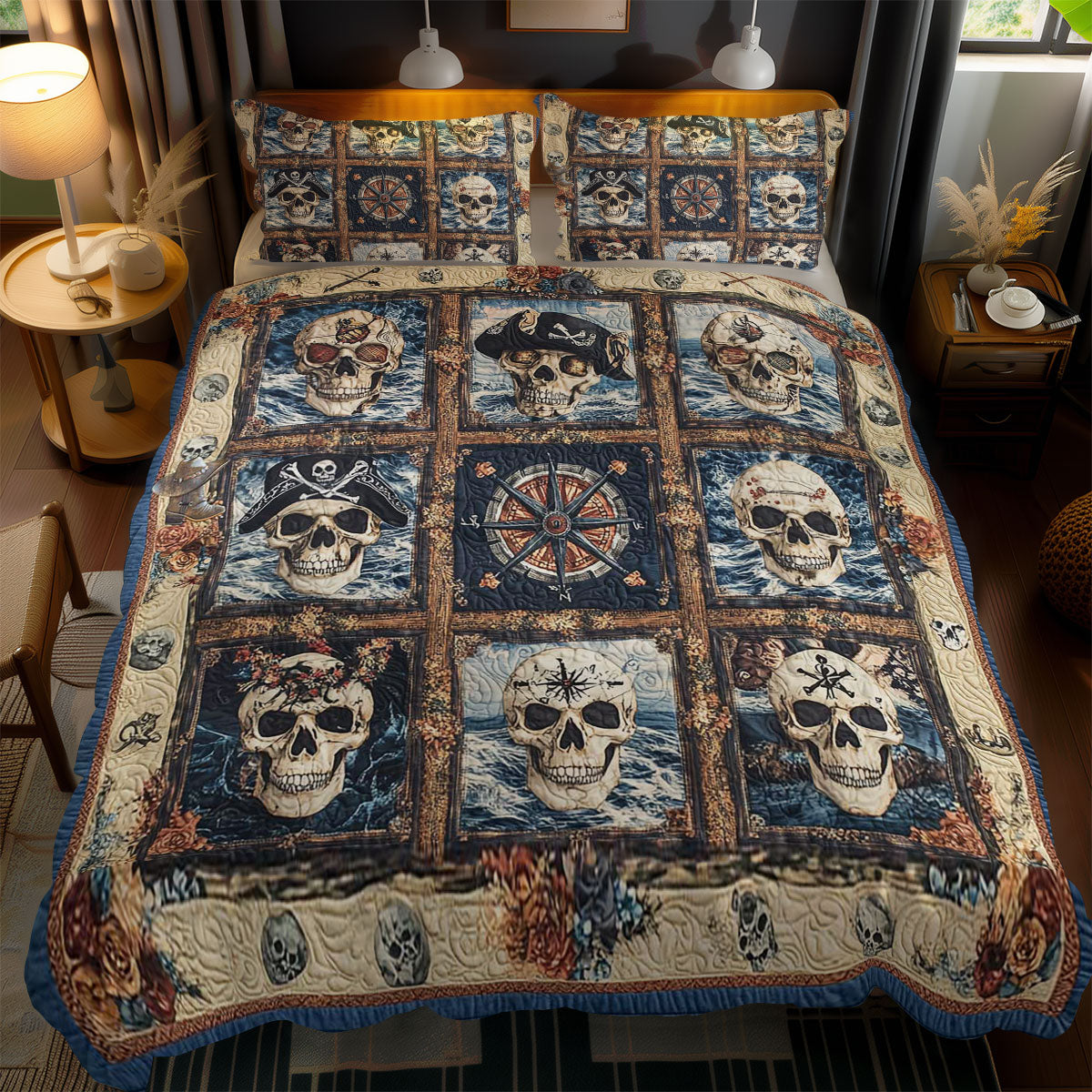 Mariner’s Skull Quilt WN1212066CL Duvet Cover Set