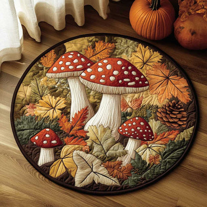 Forest Mushroom WN1403046CL Quilted Round Mat