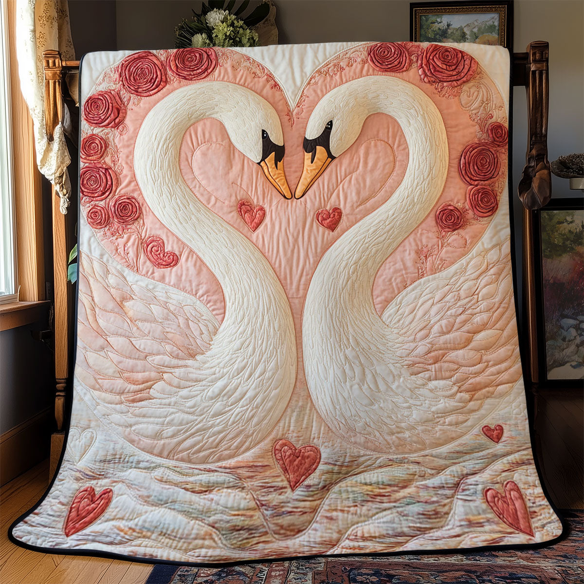 Swan In Love WJ1801023CL Quilt