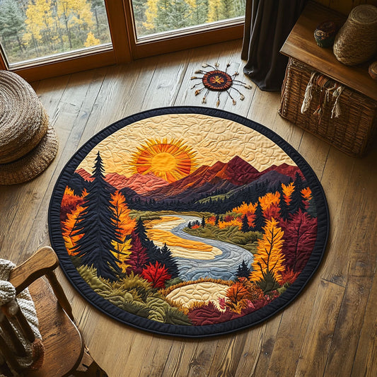 Fall Landscape WY3006067CL Quilted Round Mat