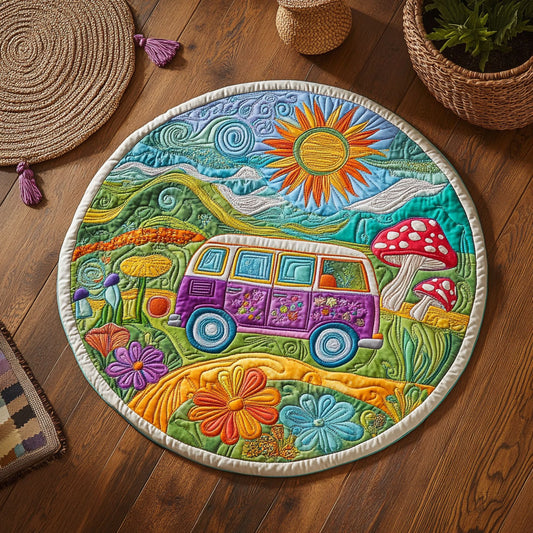 Flower Van WY1605028CL Quilted Round Mat