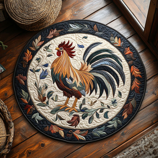 Majestic Rooster WY2605049CL Quilted Round Mat