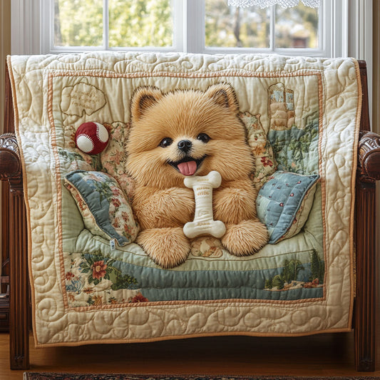 Cute Pomeranian Puppy WJ1905003CL Quilt