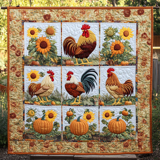 The Autumn Roosters WY1308049CL Quilt
