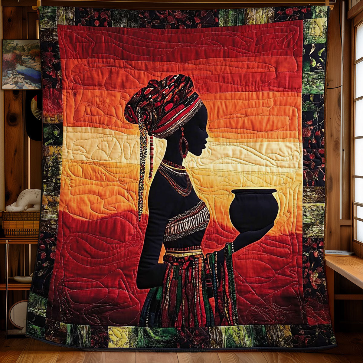 Black Women In Sunset WY1801052CL Quilt