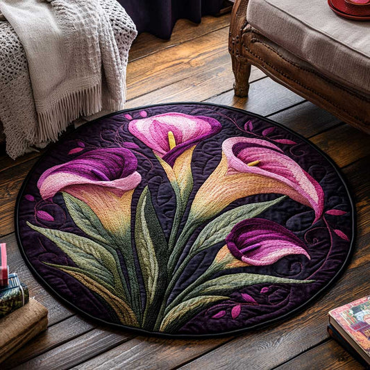 Calla Lilies Embrace WN2503025CL Quilted Round Mat