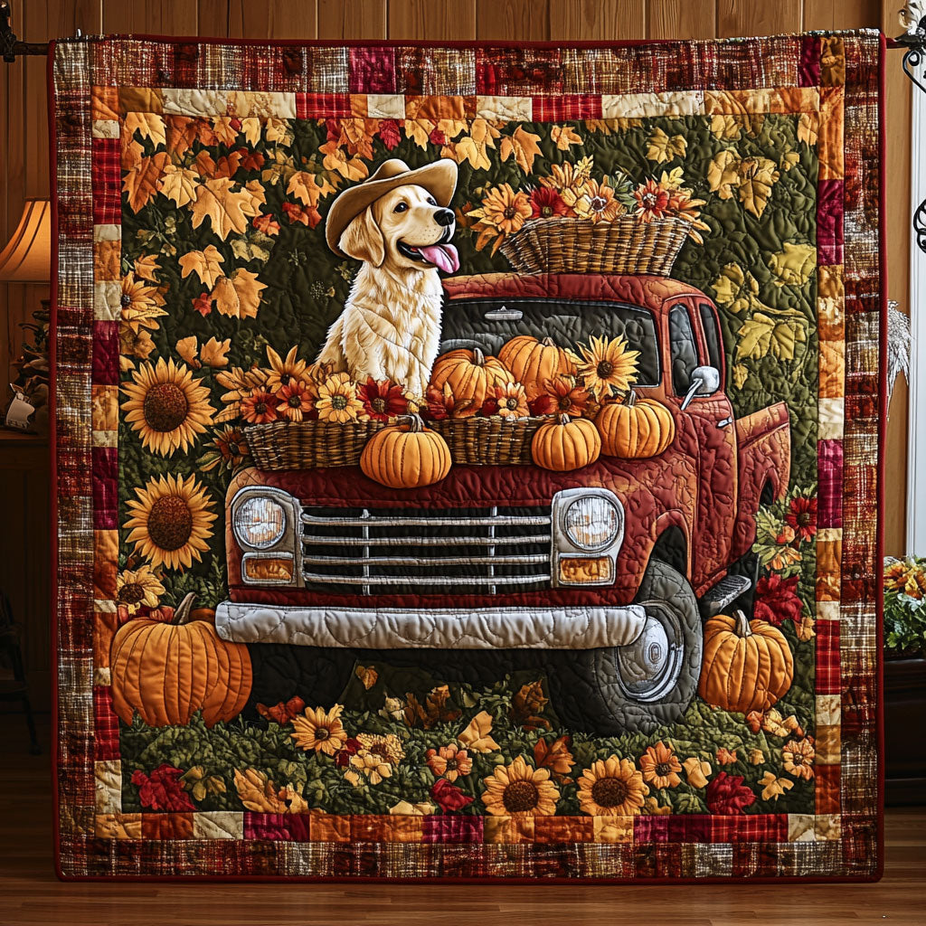 Fall Pup Truck WY0108058CL Quilt