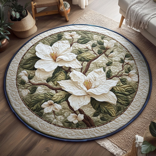 White Magnolia WY2203097CL Quilted Round Mat
