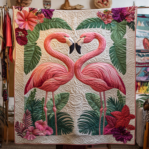 Couple Tropical Flamingo WY1706002CL Quilt