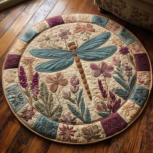 Dragonfly Glow CW0908018CL Quilted Round Mat