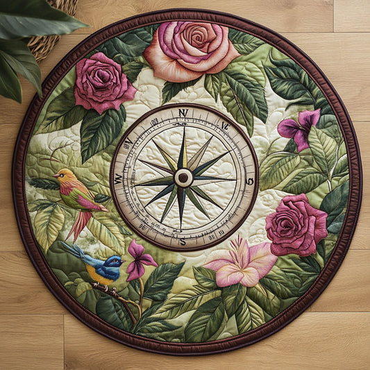Compass Rose CW0207015CL Quilted Round Mat