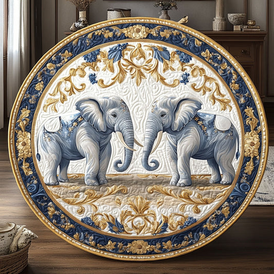 Elegant Elephant CW2508029CL Quilted Round Mat