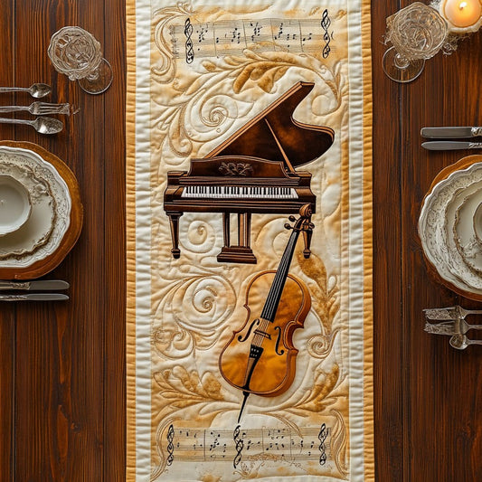 Cello And Piano WY0506003CL Quilted Table Runner