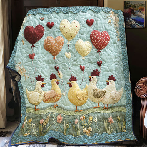 Heart Balloon Chicken WY2201070CL Quilt