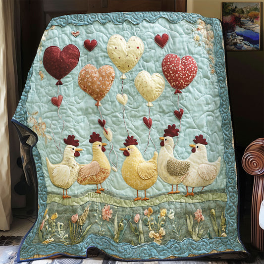 Heart Balloon Chicken WY2201070CL Quilt