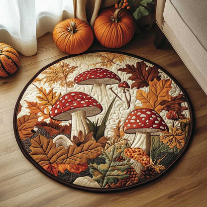 Enchanted Mushroom WN1403043CL Quilted Round Mat