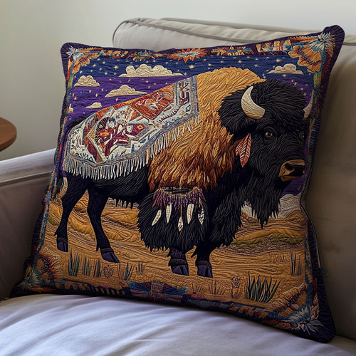 Bison Native American WX2201118CL Quilt Pillow Case