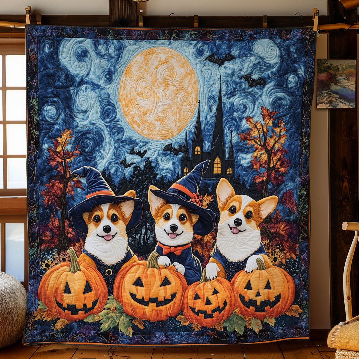 Corgi Lantern Lullaby WN3107015CL Quilt