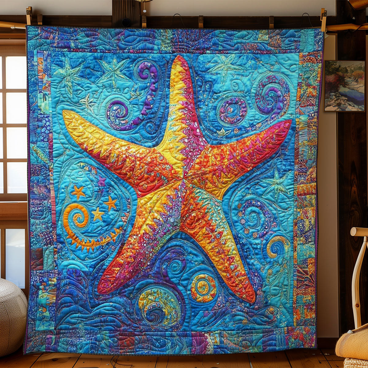 Rainbow Starfish WN2503117CL Quilt
