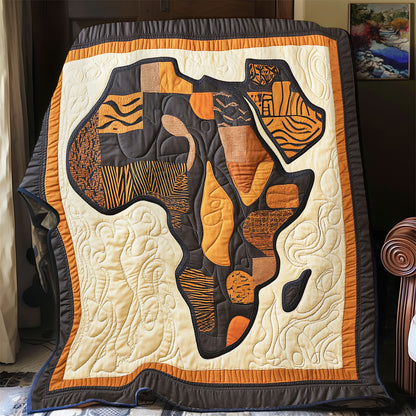 Brown Tone Africa Map WY0303013CL Quilt