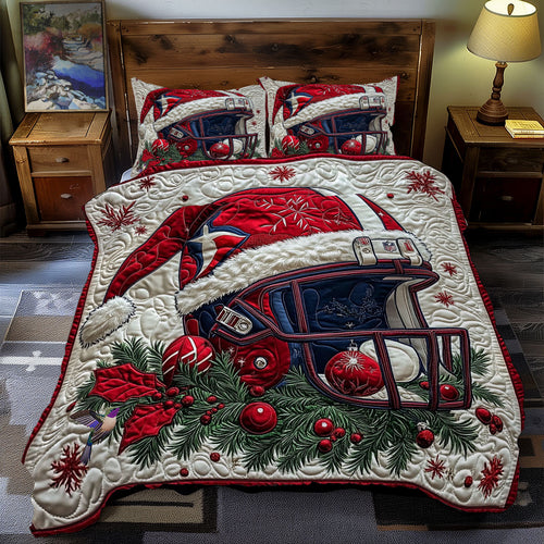 Hockey Helmet Santa Hat WY0712053CL Duvet Cover Set
