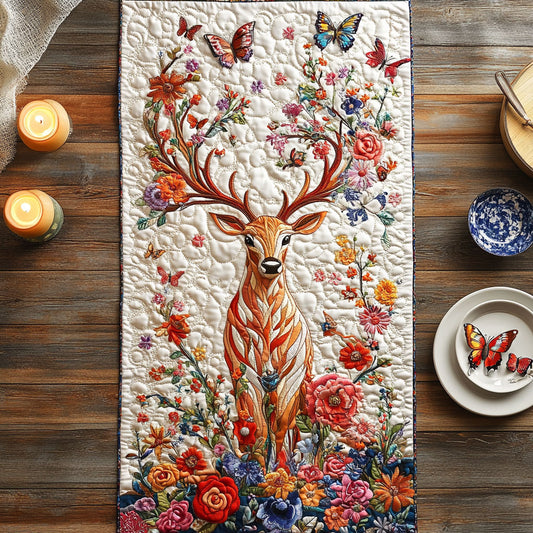 Blooming Deer CW2705488CL Quilted Table Runner