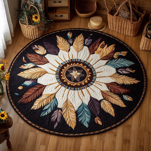Mystic Feather Circle WY2805035CL Quilted Round Mat