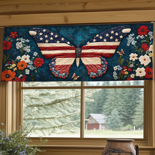 Patriotic Butterfly WJ0906031CL Quilted Valance