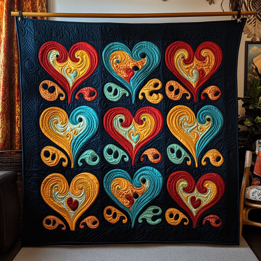 Swirl Of Hearts WY3107062CL Quilt