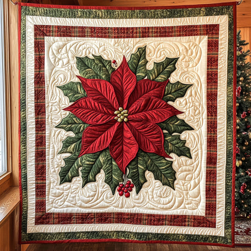 Winter Poinsettia CP2308031CL Quilt