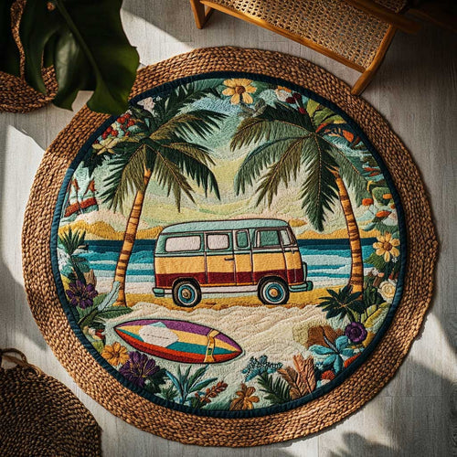 Surf Van WN2304026CL Quilted Round Mat