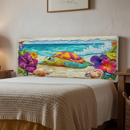 Colorful Sea Turtle XR1212014CL Quilted Headboard Slipcover