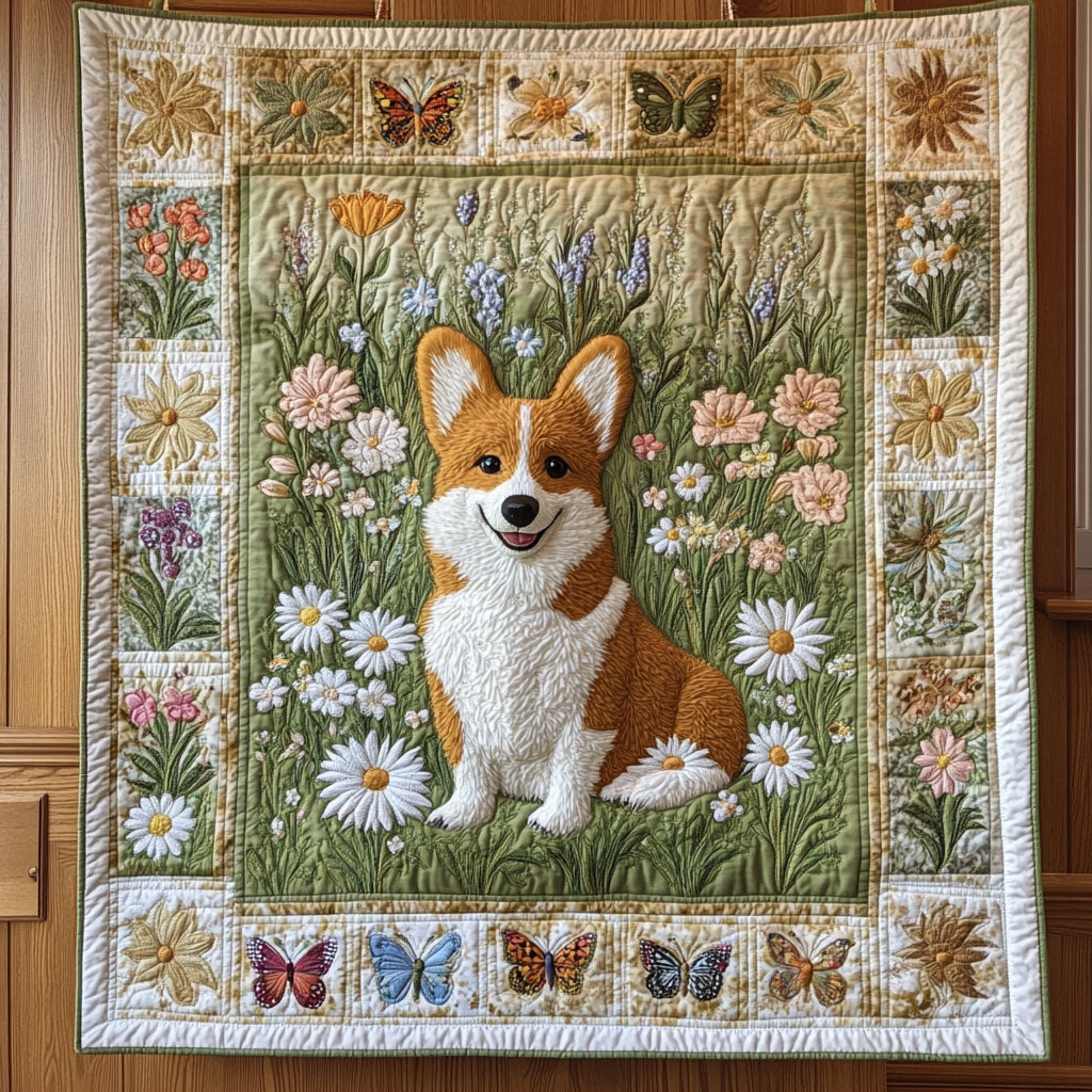 Puppy Blossom Patch CP1208064CL Quilt