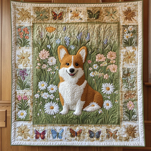 Puppy Blossom Patch CP1208064CL Quilt