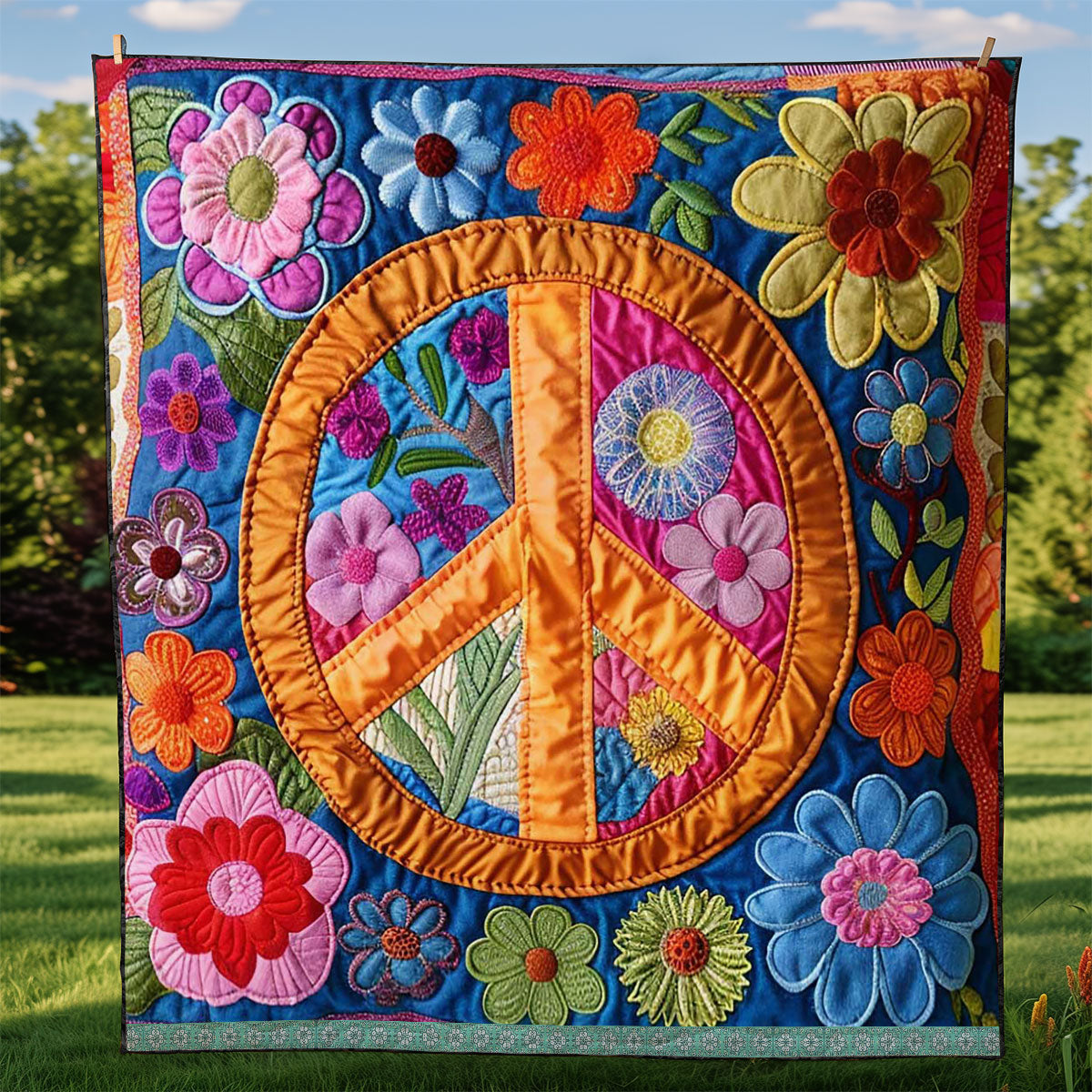 Trippy Hippie Sign WJ1909025CL Quilt