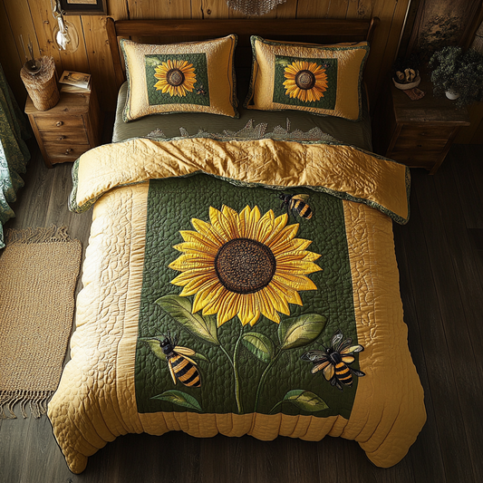 Sunflower And Bee WY1001084CL Duvet Cover Set