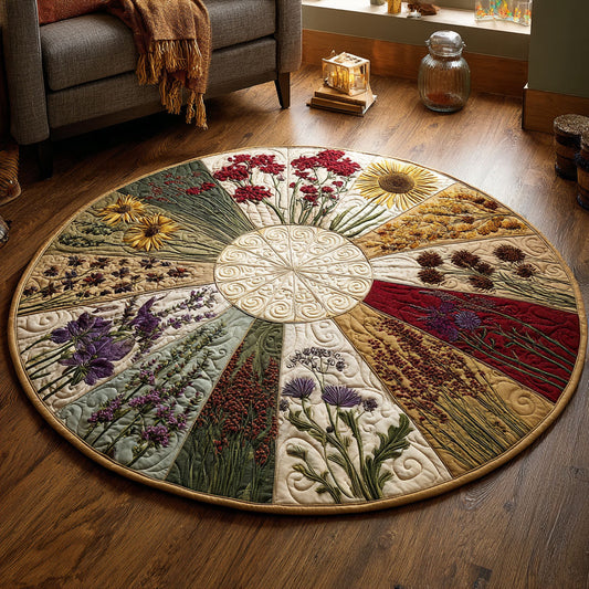 Circle of Bloom CW2807014CL Quilted Round Mat