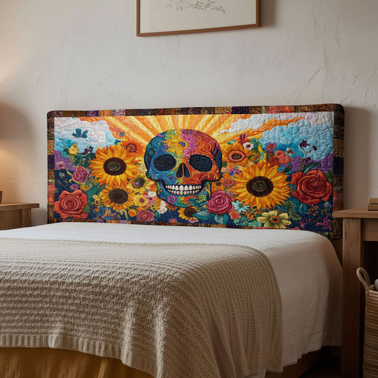 Rainbow Skull WN1312074CL Quilted Headboard Slipcover