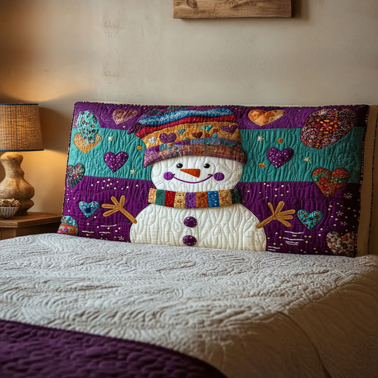 Whimsy Snowman WN3112049CL Quilted Headboard Slipcover