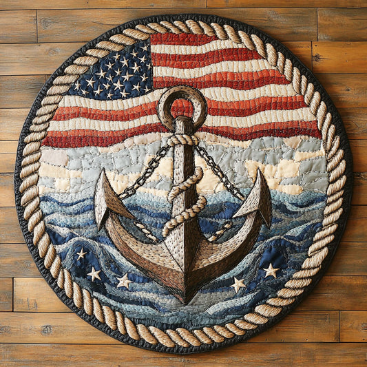 Anchor Bound WN0906051CL Quilted Round Mat